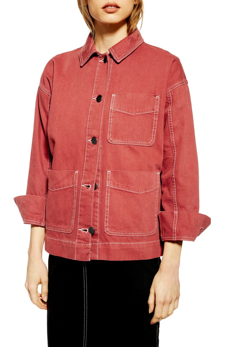 Topshop Tesa Chore Jacket, Main, color, 