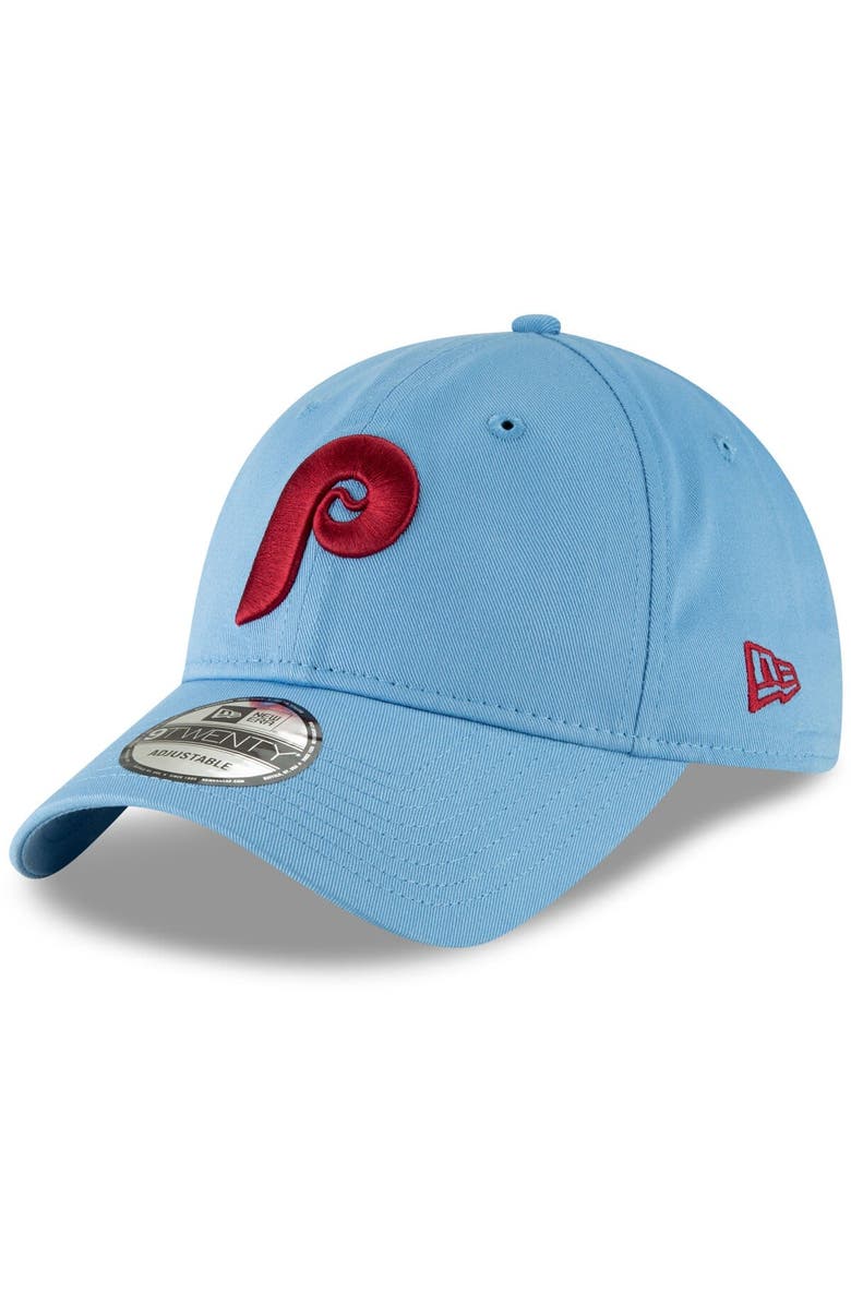 New Era Men's New Era Light Blue Philadelphia Phillies Throwback Fashion Core Classic 9TWENTY Adjustable Hat, Main, color,