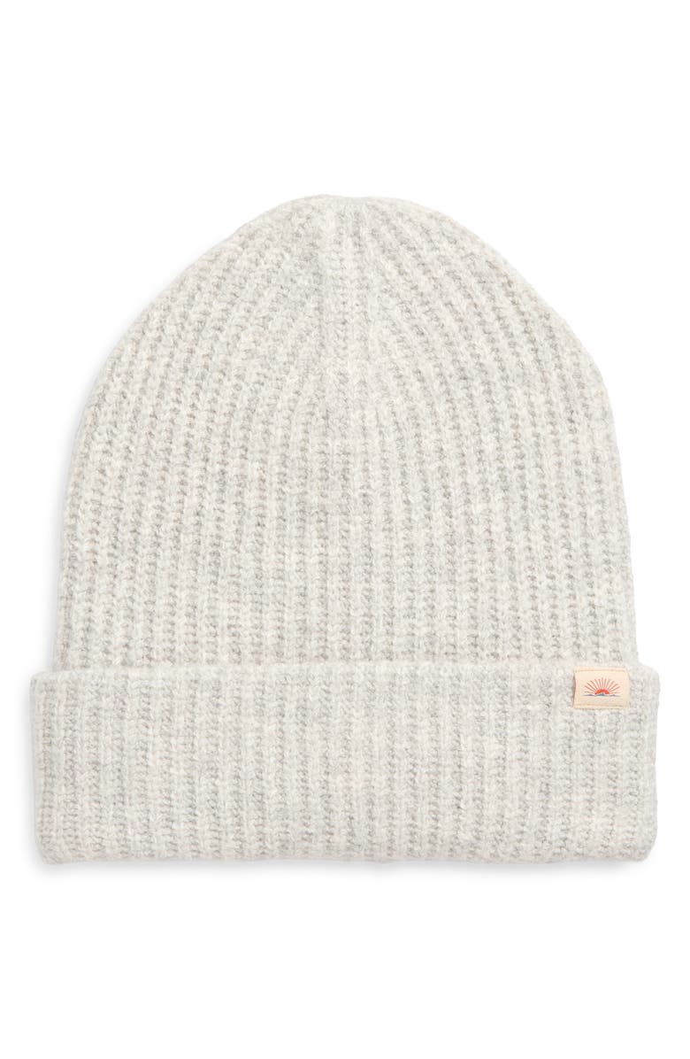 Faherty Jackson Rib Beanie, Main, color, Ice Grey Heather