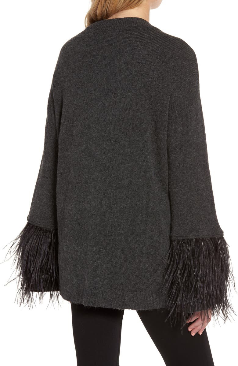 Chelsea28 Feather Trim Sweater, Alternate, color,