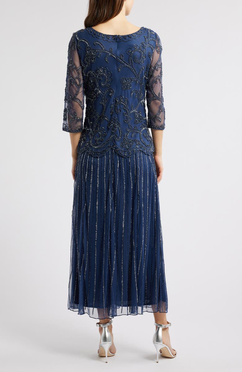 Pisarro Nights Beaded Chiffon Mock Two-Piece Dress, Alternate, color, 