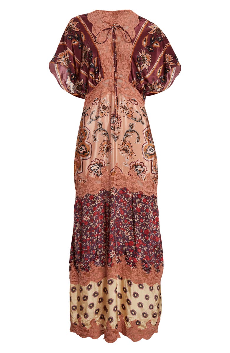 FARM Rio Glam Tapestry Lace Trim Maxi Dress, Alternate, color,