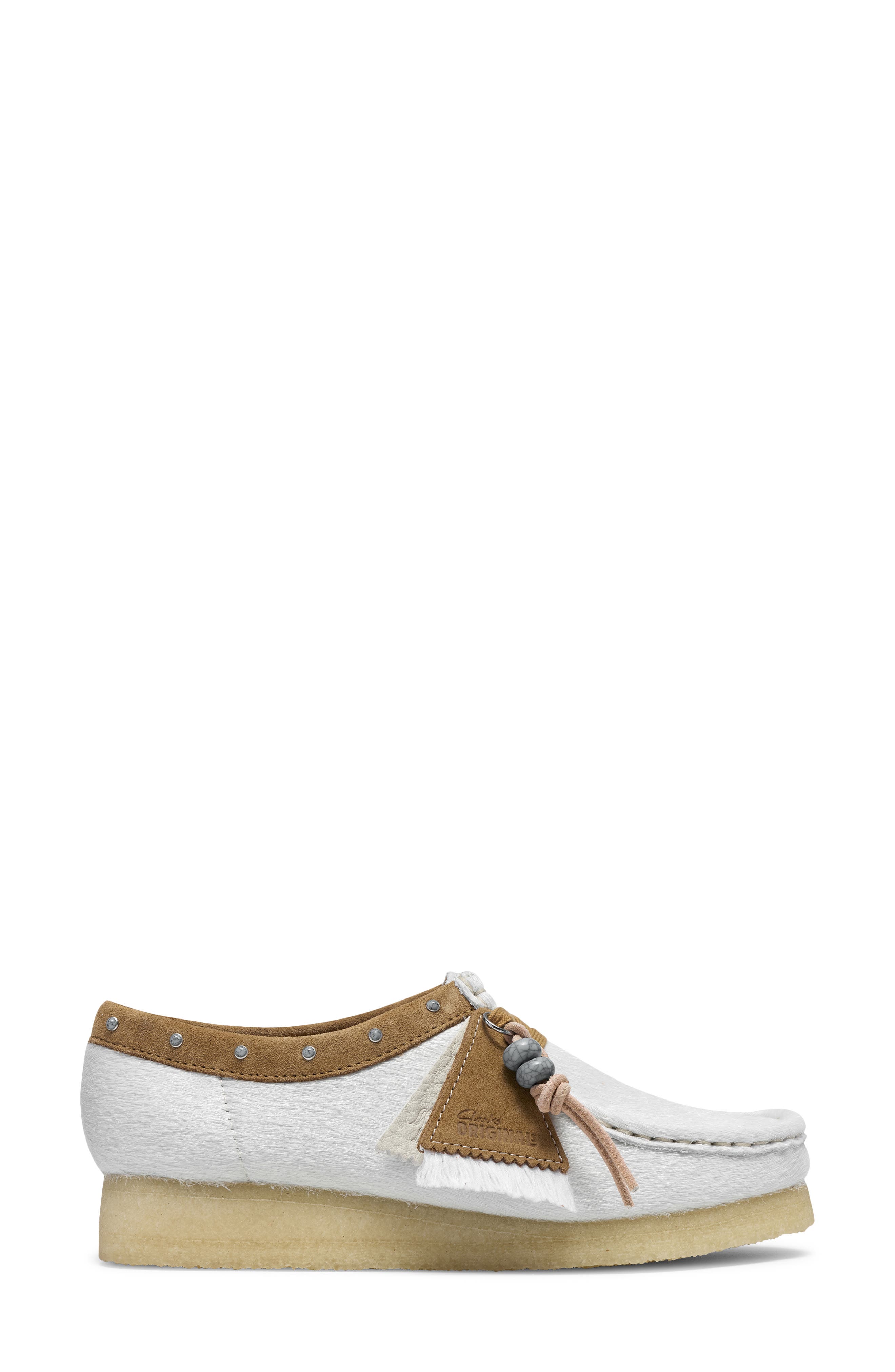 Wallabee Leather Lace-Up Shoe, Alternate, color, OFF WHITE