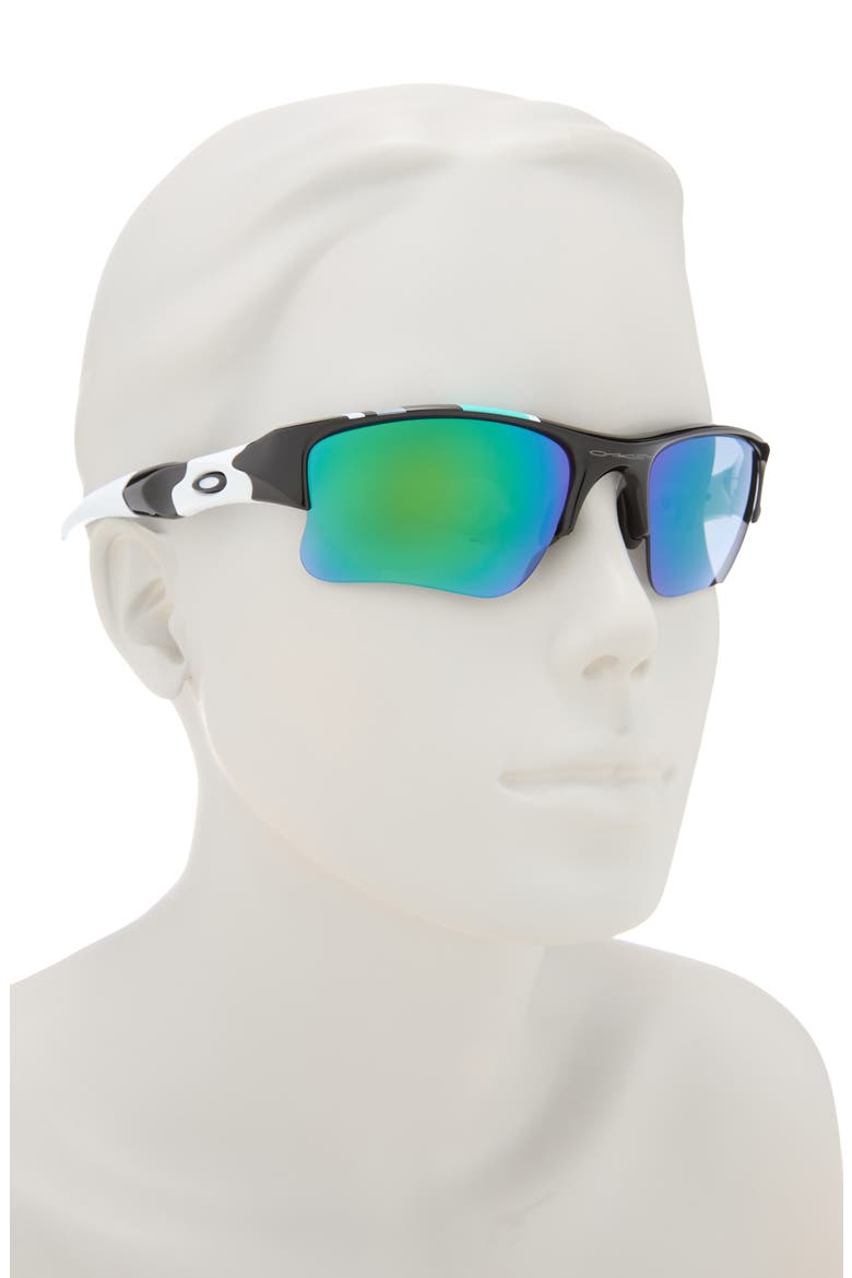 63mm Wrap Half Frame Sunglasses, Alternate, color, BLACK