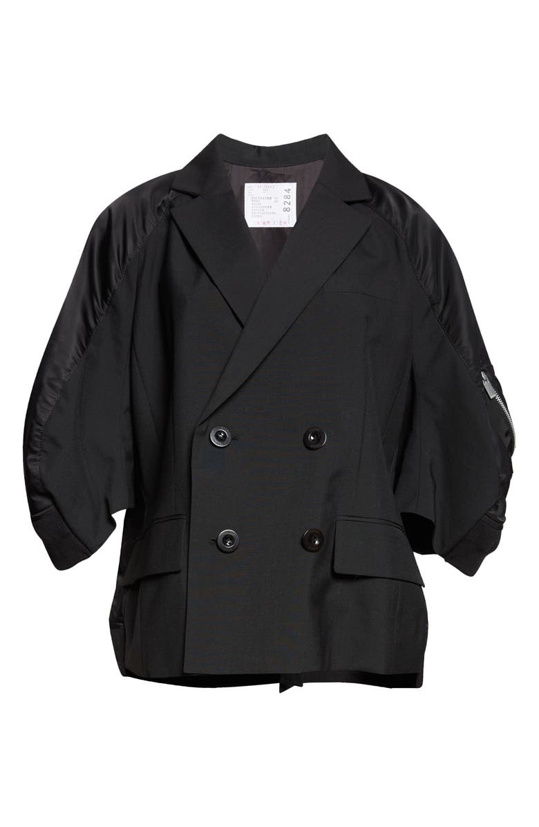 Sacai Suiting x Nylon Twill Jacket, Main, color, Black