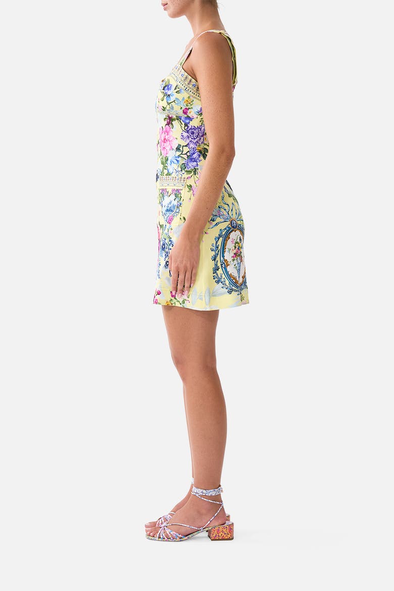 Fitted Short Dress With Topstitching, Alternate, color, Chinoiserie Child