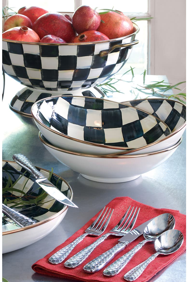 Check 5-Piece Flatware Set, Alternate, color, SILVER