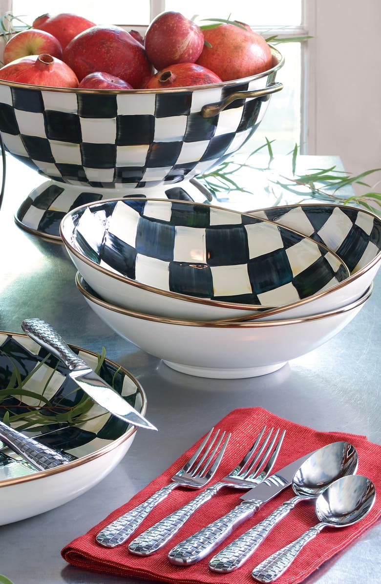 MACKENZIE CHILDS Check 5-Piece Flatware Set, Alternate, color, Silver