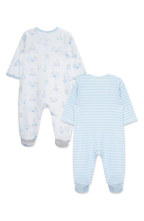 Shop Little Me Snuggly 2-pack Assorted Footies In Blue