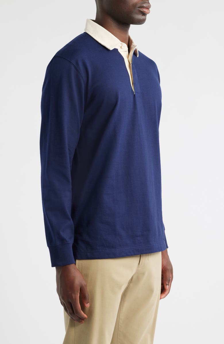 vineyard vines Organic Cotton Rugby Shirt, Alternate, color, Nautical Navy