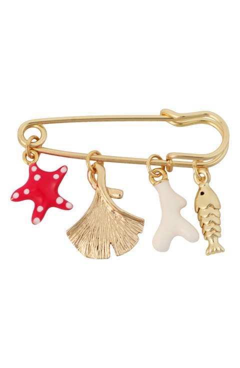 Ocean Drops Safety Pin Brooch