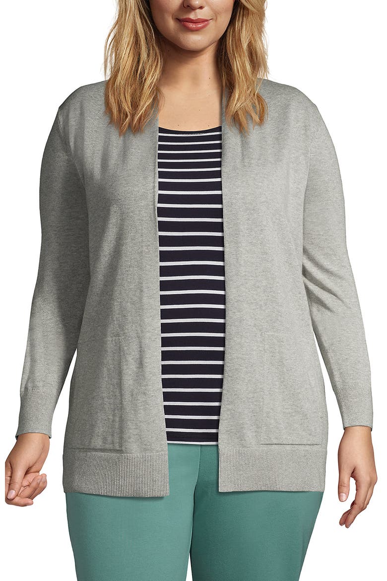 Long Sleeve Open Long Cardigan Sweater, Main, color, Gray Heather