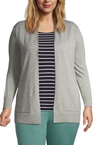Lands' End Long Sleeve Open Long Cardigan Sweater