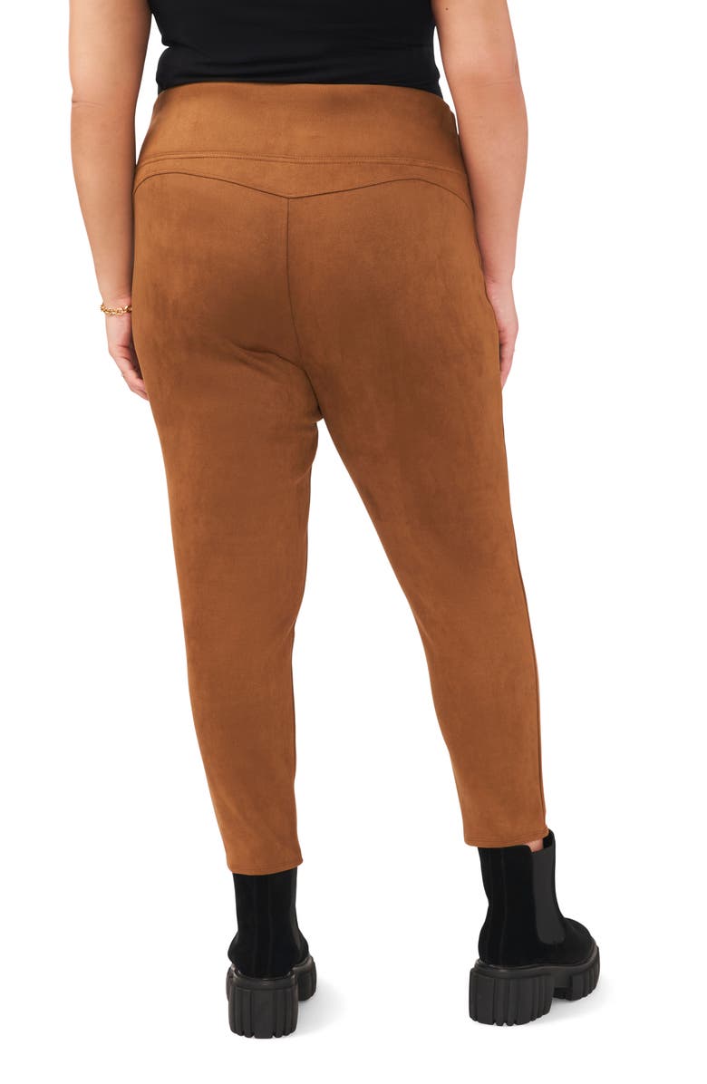 Vince Camuto Wide Waistband Faux Suede Leggings, Alternate, color,