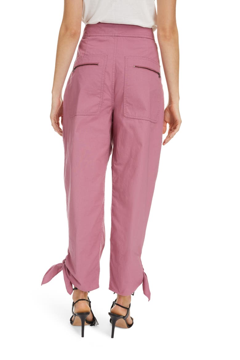 Tie Hem Pleated Pants, Alternate, color, VIOLET