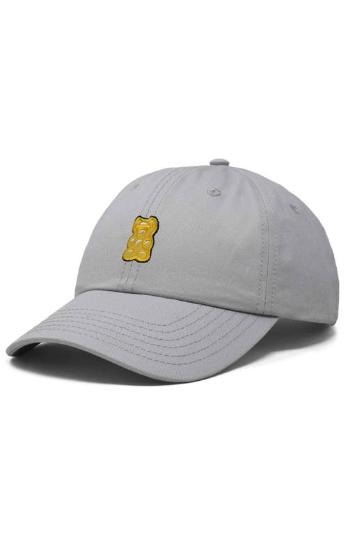 Dalix Yellow Gummy Embroidered Dad Cap In Gray