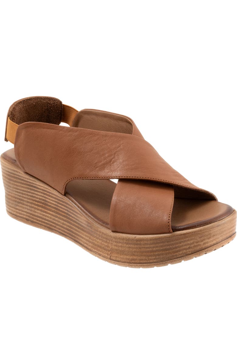 Bueno Naomi Platform Wedge Sandal, Main, color, Dark Tan