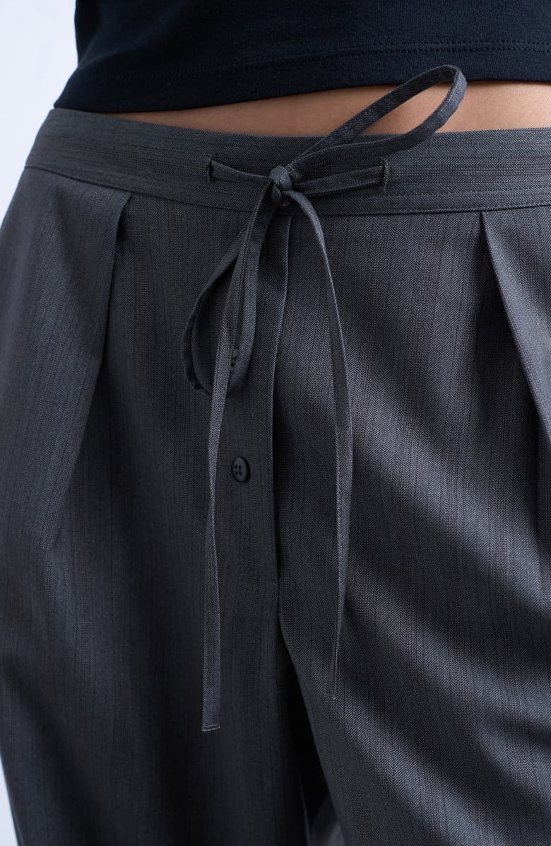 Topshop Boxer Cotton Drawstring Pants, Alternate, color, Grey