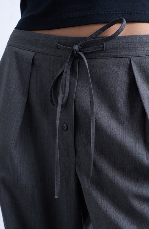 Topshop Boxer Cotton Drawstring Pants In Gray