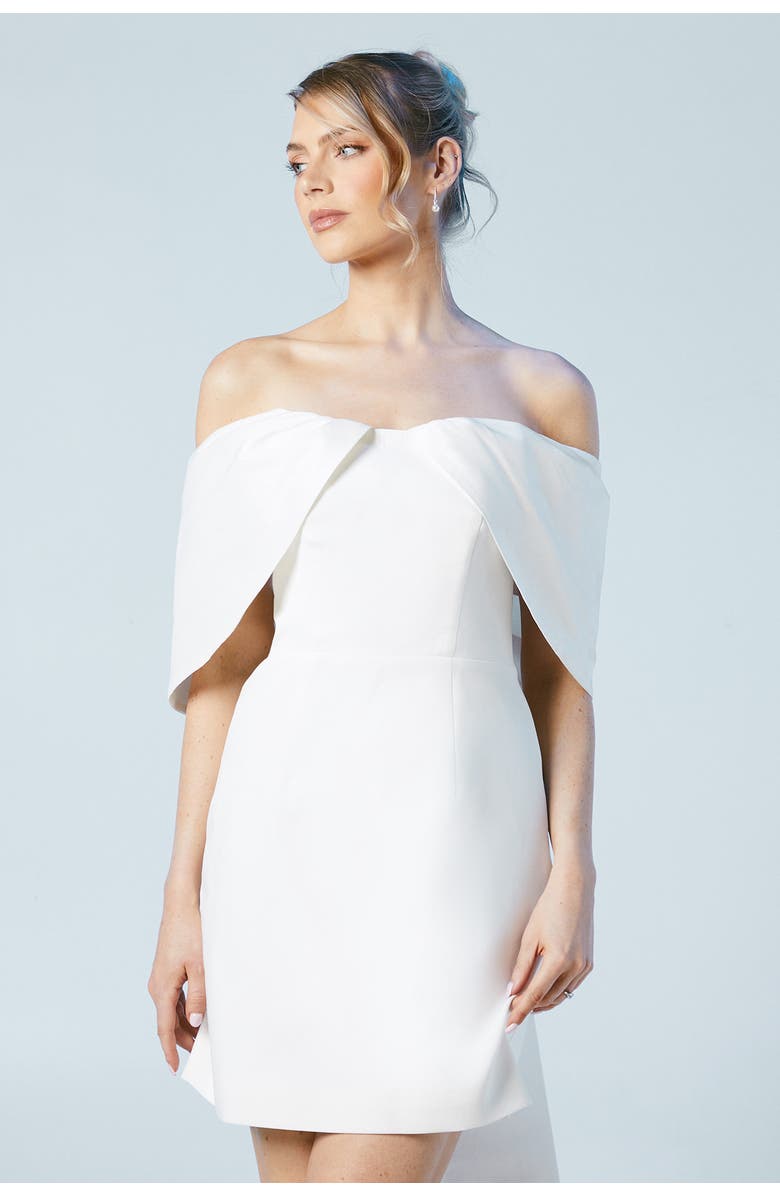 Coast Statement Bardot Mini Bridal Dress, Alternate, color, Ivory