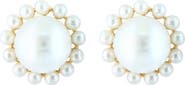 EFFY 14K Yellow Gold Cultured Freshwater Pearl Halo Stud Earrings
