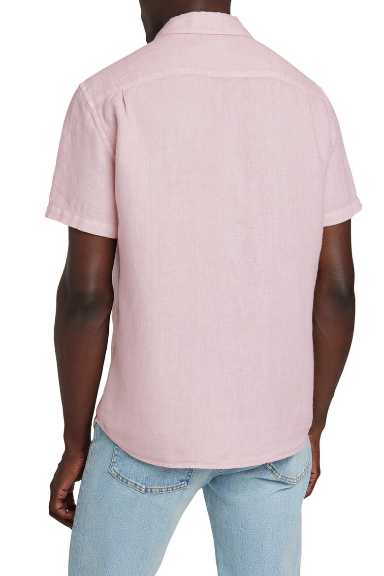 Men's Laguna Short Sleeve Linen Button-Up Shirt, Alternate, color, COASTAL MAUVE