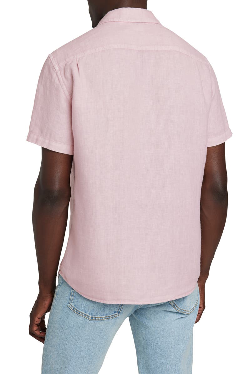 Faherty Men's Laguna Short Sleeve Linen Button-Up Shirt, Alternate, color, Coastal Mauve