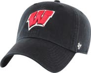 '47 Men's '47 Black Wisconsin Badgers Clean Up Adjustable Hat