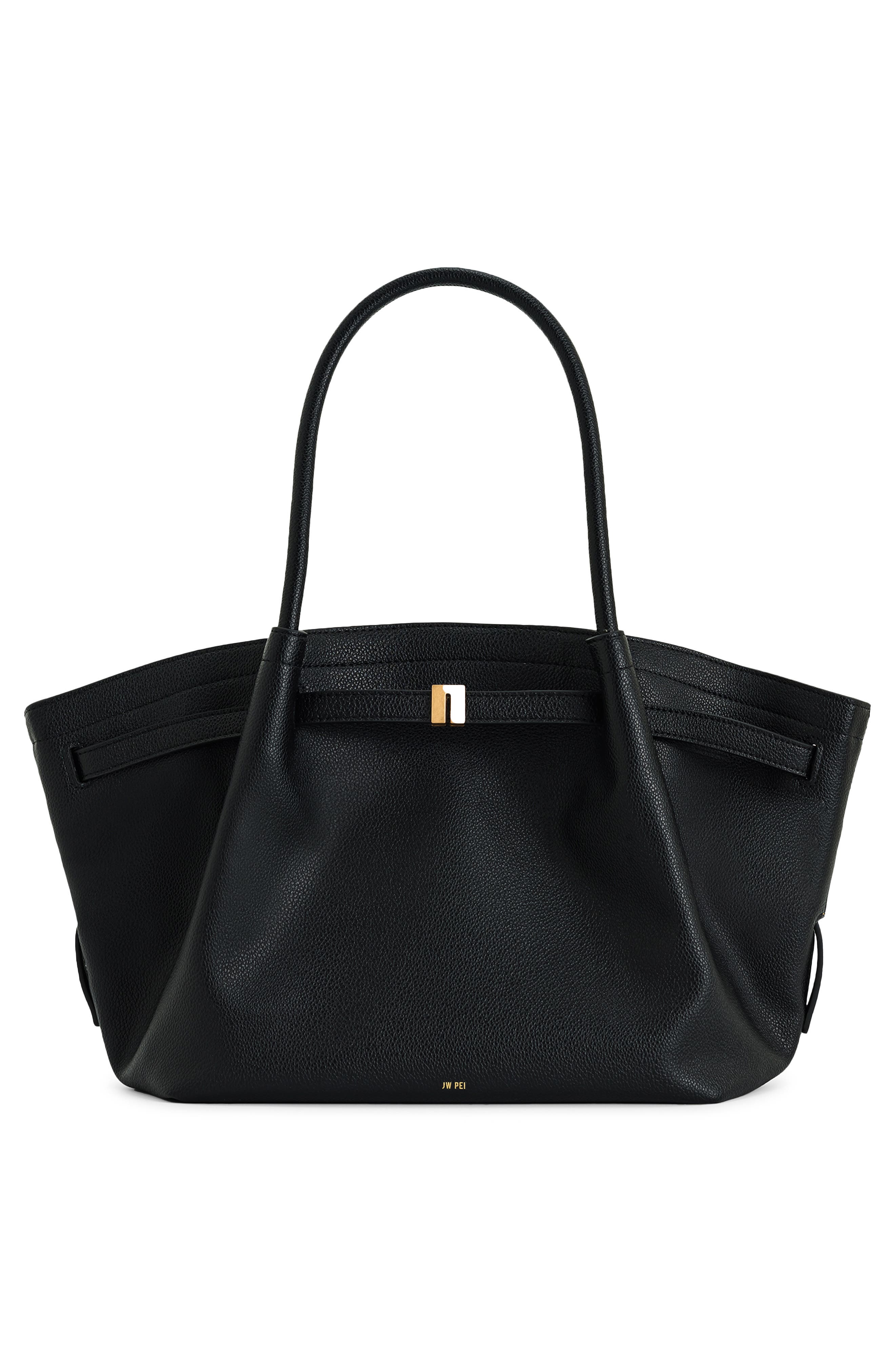 Medium Hana Tote, Alternate, color, BLACK LEATHER