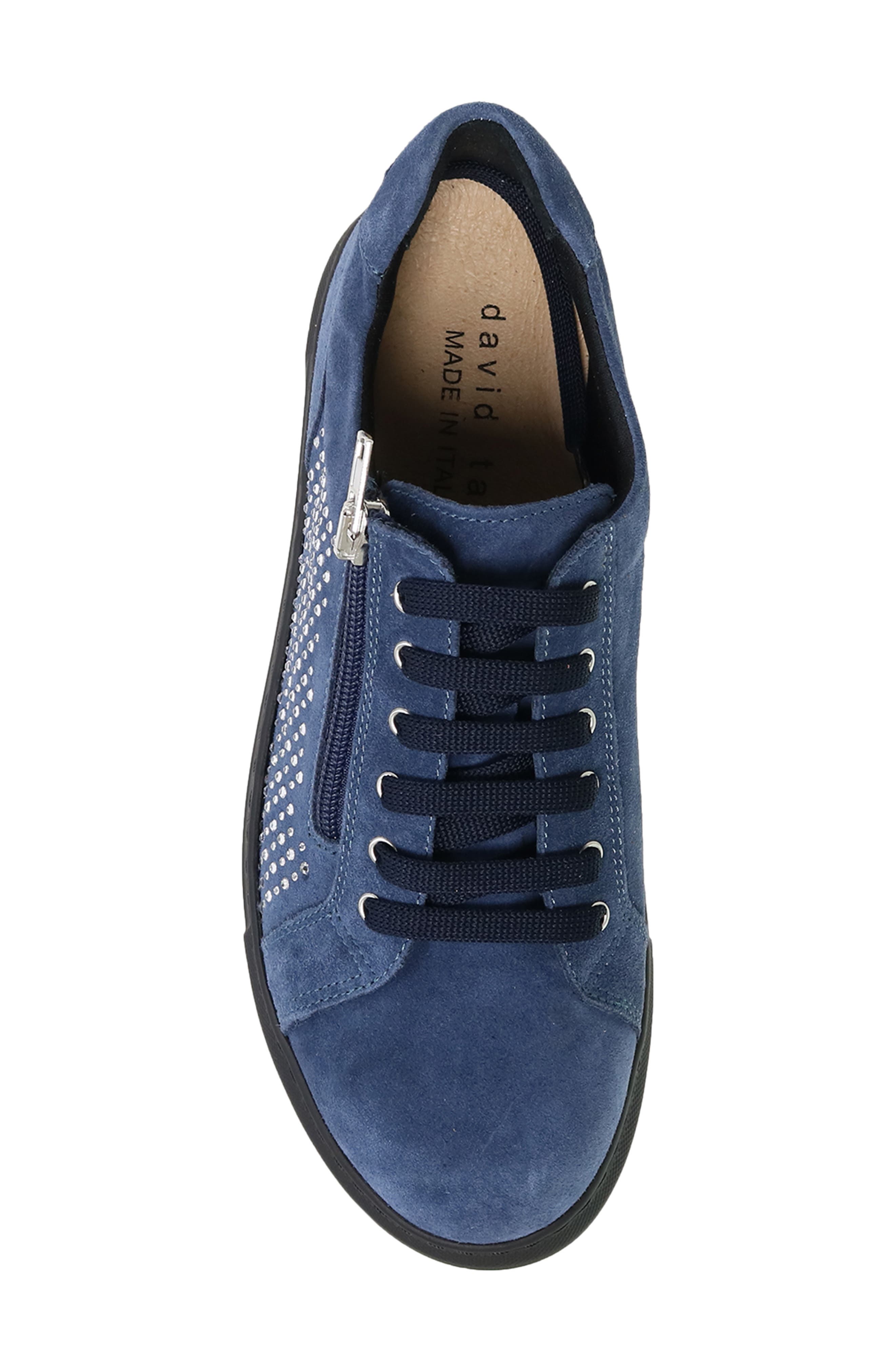 Perla Sneaker, Alternate, color, DENIM SUEDE