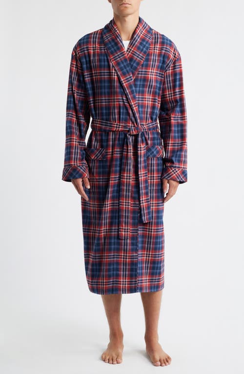 Majestic International Time Out Flannel Robe In Multi