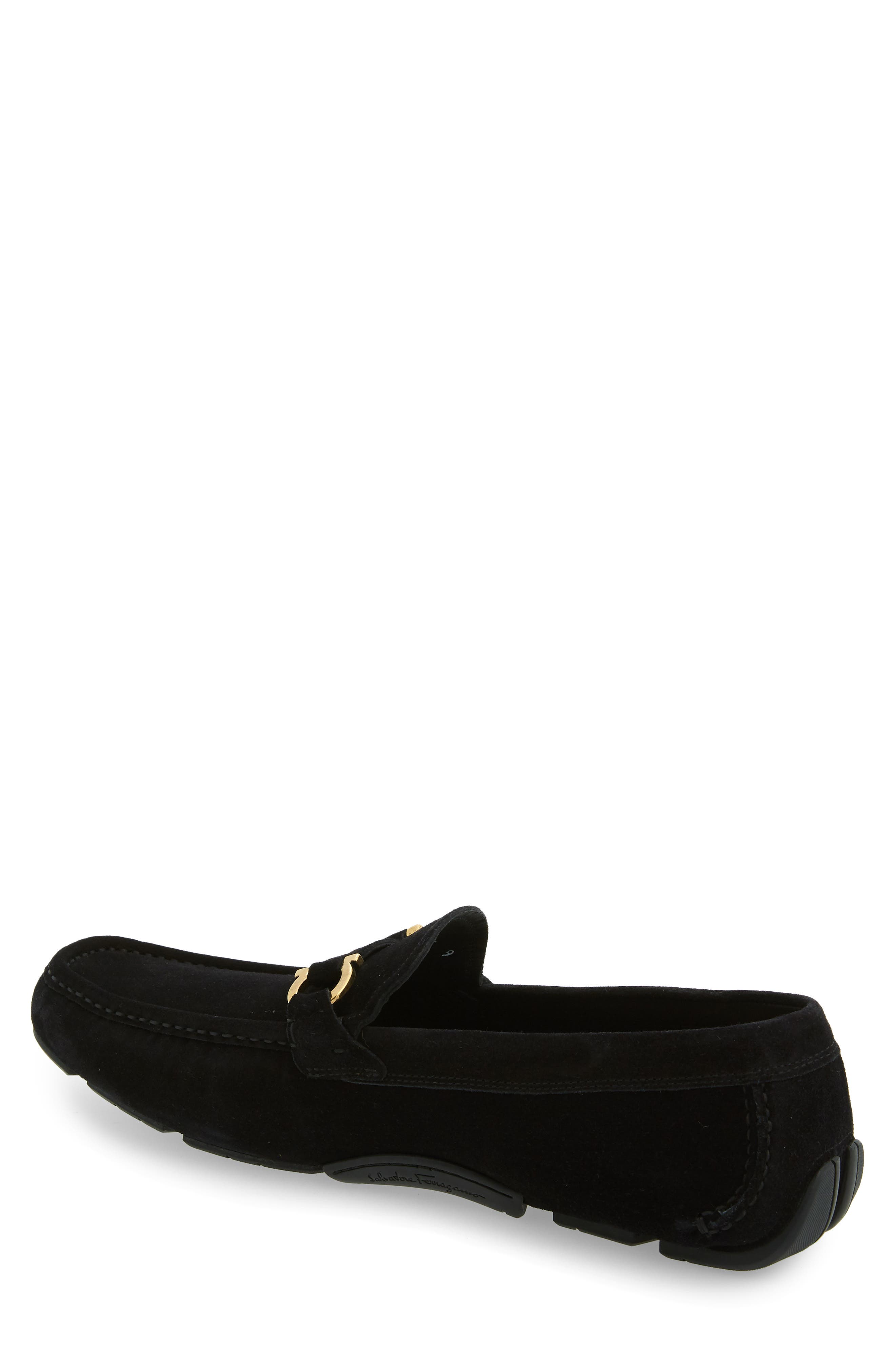 Salvatore Ferragamo Teddy Driving Shoe, Alternate, color, BLACK SUEDE