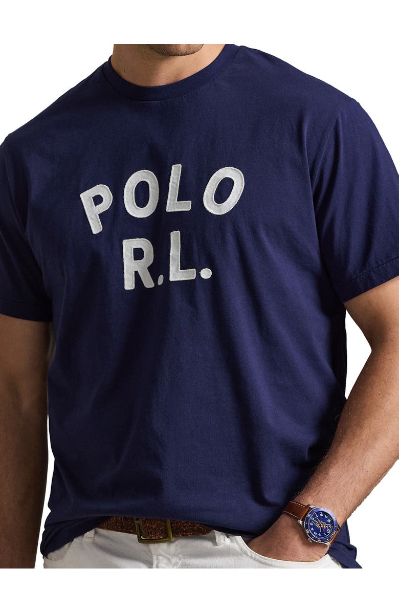 Polo Ralph Lauren Big & Tall Woven Graphic Tee, Alternate, color, Newport Navy
