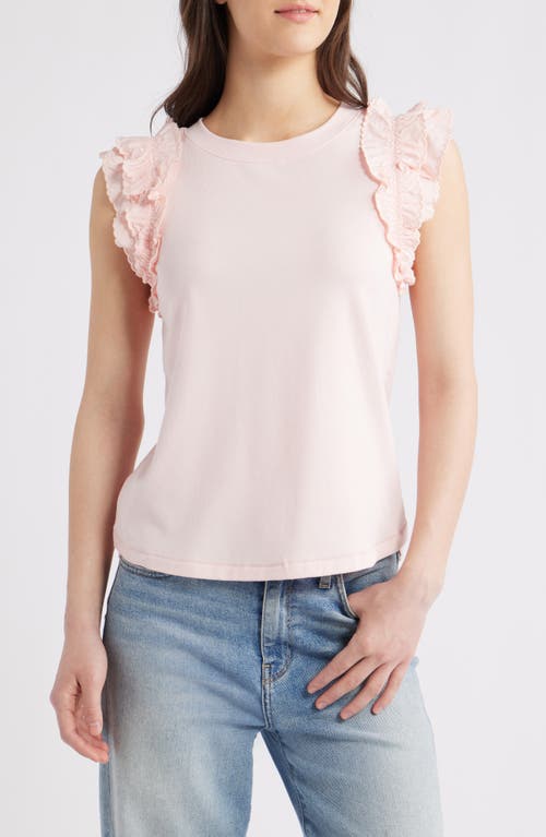 Wit & Wisdom Ruffle Sleeve Top In Whisper Pink