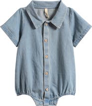 QUINCY MAE Matteo Cotton Chambray Romper