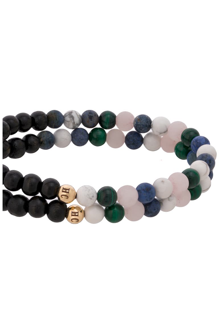 Men's N91 Mental Focus Set of 2 Healer's Bracelets, Alternate, color, BLACK