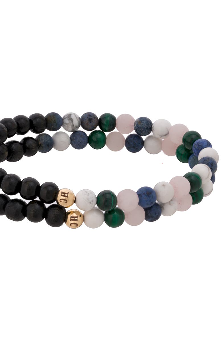 The Healer’s Collection Men's N91 Mental Focus Set of 2 Healer's Bracelets, Alternate, color, Black