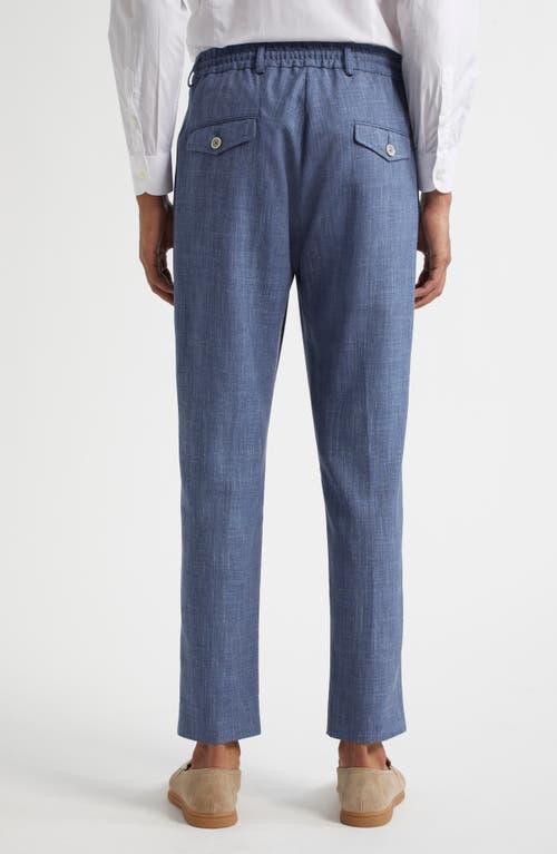 Eleventy Pleated Drawstring Waist Wool Blend Pants In Zucchero