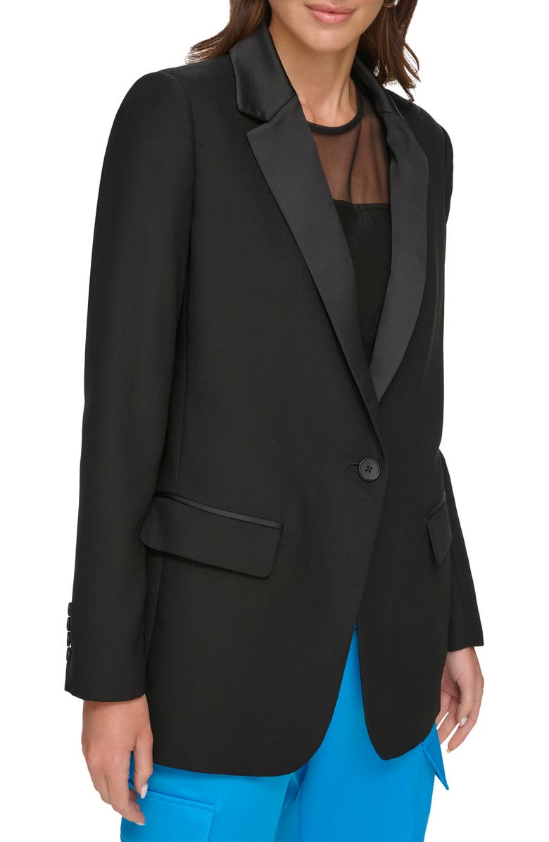 DKNY Satin Lapel Jacket, Alternate, color, 