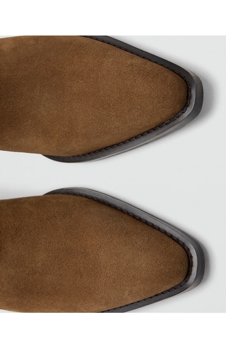 MANGO Block Heel Chelsea Boot, Alternate, color, Tobacco Brown