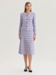 Misook Plaid Tweed Knit Jacket
