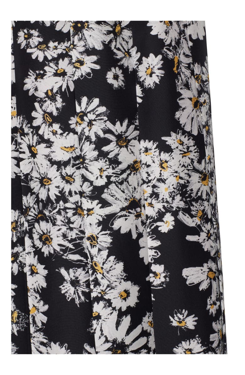 Burberry Pleated Daisy Silk Skirt, Alternate, color, Black