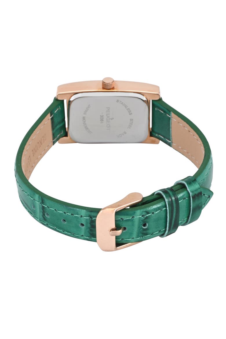 Vintage Tank  Remote Sweep Leather Watch- 20x35MM, Alternate, color, Green