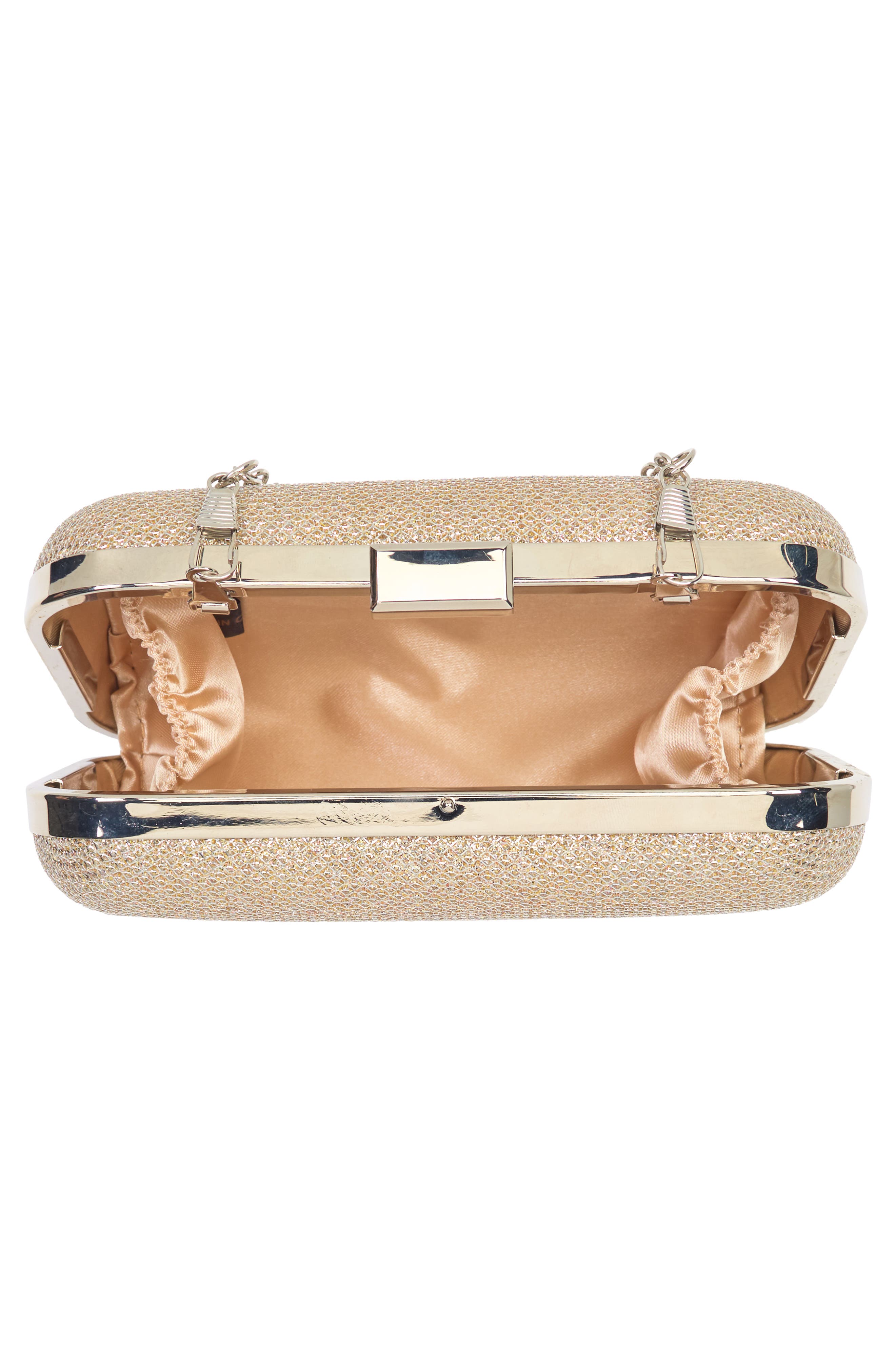 Metallic Lurex Hard Case Clutch, Alternate, color, 59-CHAMPAGNE