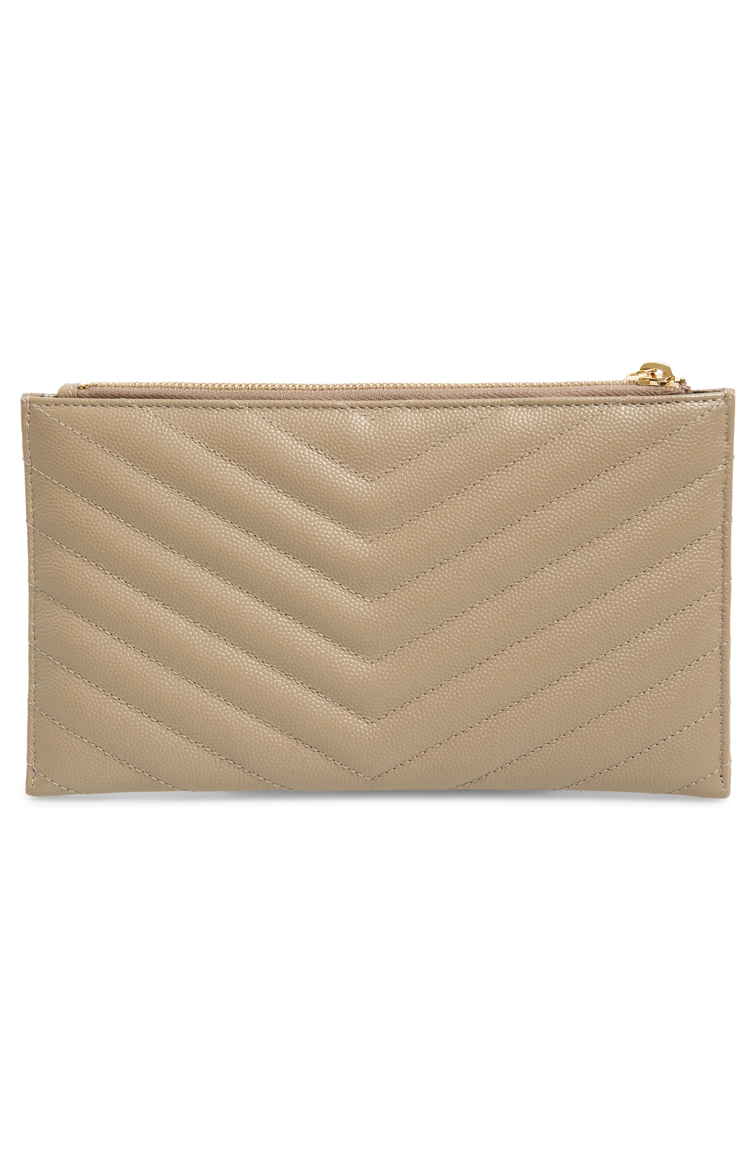 Saint Laurent Monogram Leather Bill Pouch, Alternate, color, 
