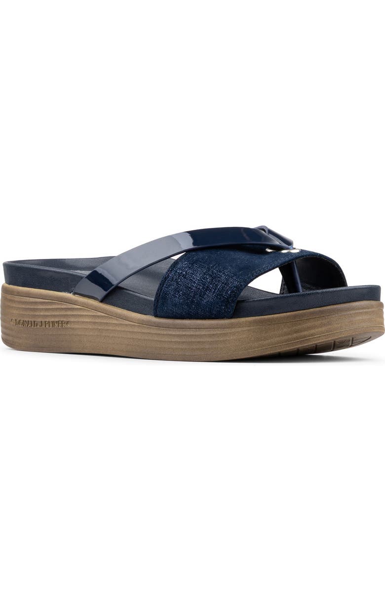 Donald Pliner Farrah Platform Wedge Sandal, Main, color, Navy