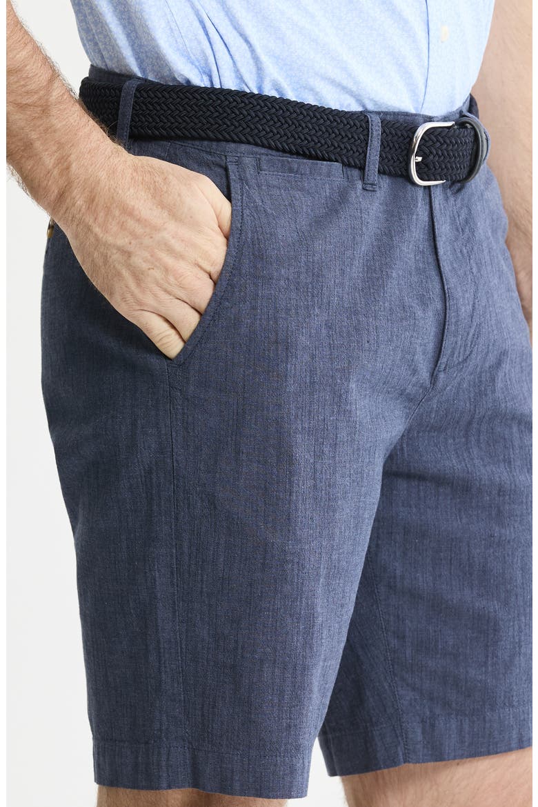 Stretch Chambray Shorts, Alternate, color, NAVY