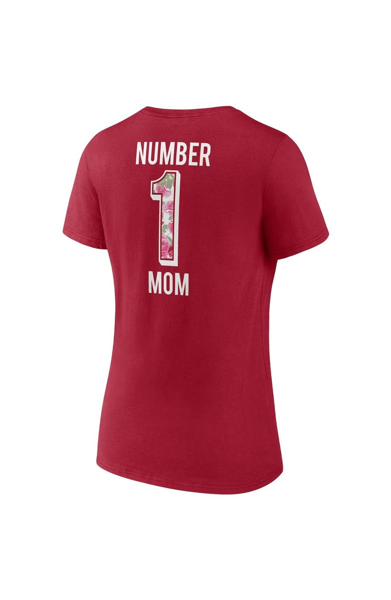 FANATICS Women's Fanatics Branded Red Tampa Bay Buccaneers Team Mother's Day V-Neck T-Shirt, Alternate, color, Red