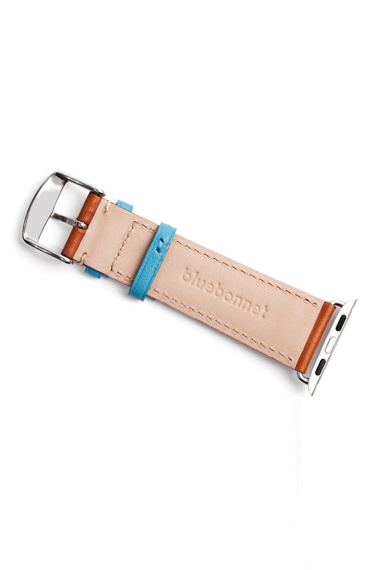 The Executive French Leather Apple Watch Band, Alternate, color, TAN