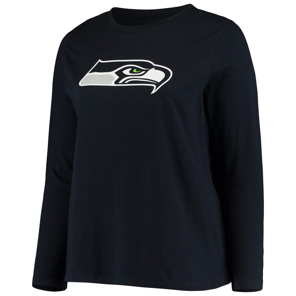 Women's Fanatics Branded College Navy Seattle Seahawks Plus Size Primary Logo Long Sleeve T-Shirt - image 2